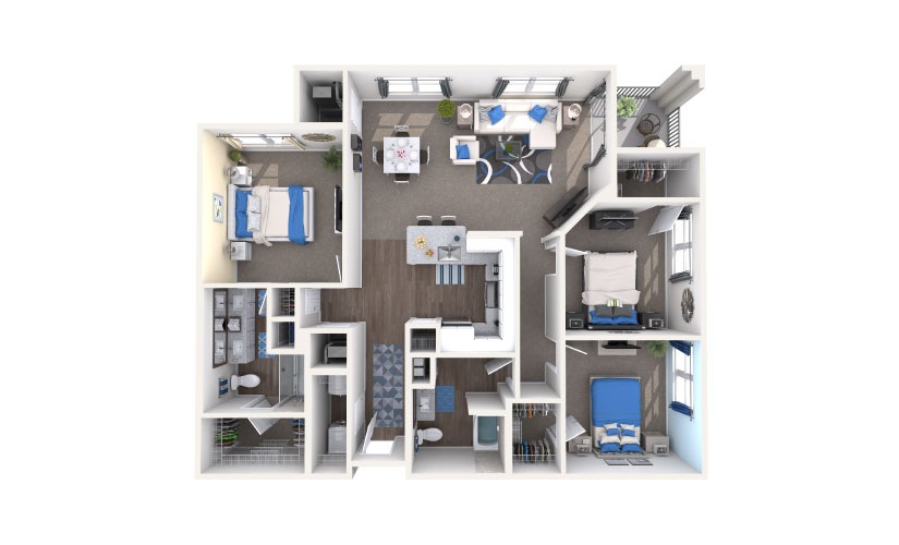 Ivanhoe - 3 bedroom floorplan layout with 2 bathrooms and 1426 square feet